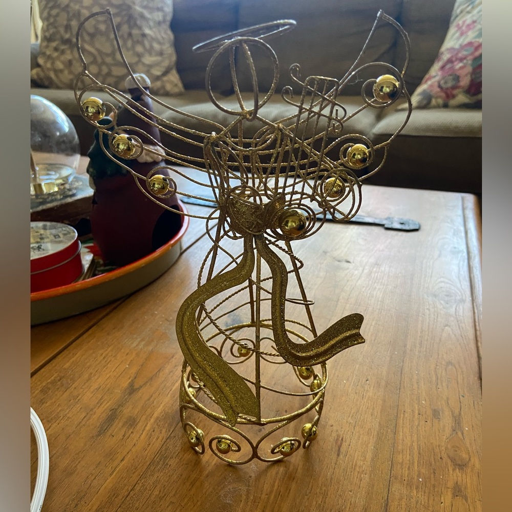 Pier 1 Glitter Gold Angel Tree Topper